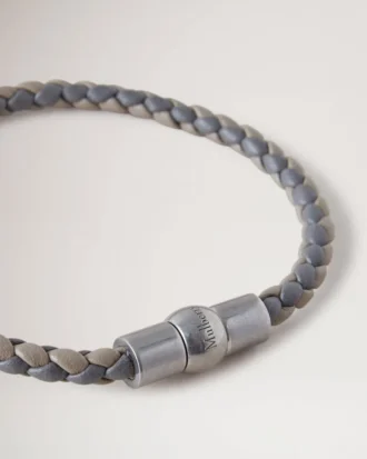 Iris Bracelet Charcoal & Solid Grey Heavy Grain