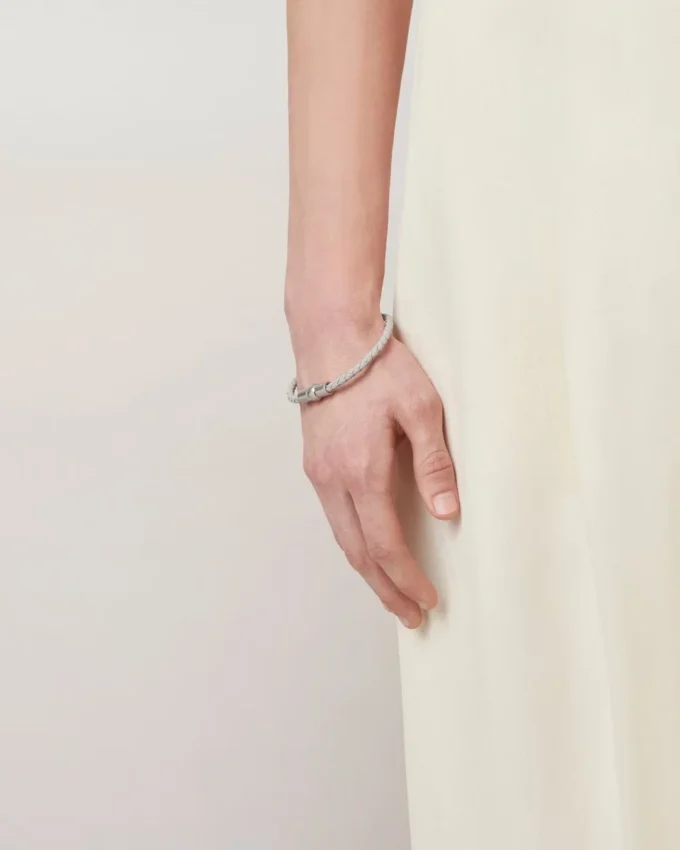 Iris Bracelet Charcoal & Solid Grey Heavy Grain Iris Bracelet Charcoal & Solid Grey Heavy Grain