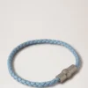 Iris Bracelet Poplin Blue Heavy Grain & Stainless Steel Iris Bracelet Poplin Blue Heavy Grain & Stainless Steel