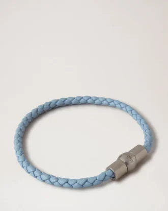Iris Bracelet Poplin Blue Heavy Grain & Stainless Steel