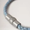 Iris Bracelet Poplin Blue Heavy Grain & Stainless Steel Iris Bracelet Poplin Blue Heavy Grain & Stainless Steel