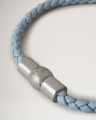 Iris Bracelet Poplin Blue Heavy Grain & Stainless Steel