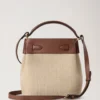 Islington Bucket Oak & Natural Raffia & Leather Islington Bucket Oak & Natural Raffia & Leather