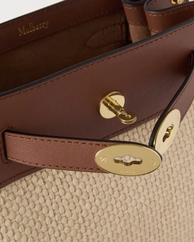 Islington Bucket Oak & Natural Raffia & Leather Islington Bucket Oak & Natural Raffia & Leather