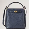 Islington Bucket Stormy Blue Ostrich Top Handle Bags Islington Bucket Stormy Blue Ostrich Top Handle Bags