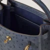 Islington Bucket Stormy Blue Ostrich Top Handle Bags Islington Bucket Stormy Blue Ostrich Top Handle Bags