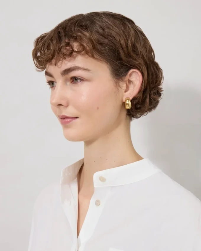 Lana Hoop Earrings Gold Plated Brass Women
