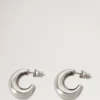 Lana Hoop Earrings Silver Plated Brass Women