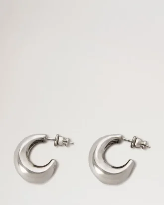 Lana Hoop Earrings Silver Plated Brass Women