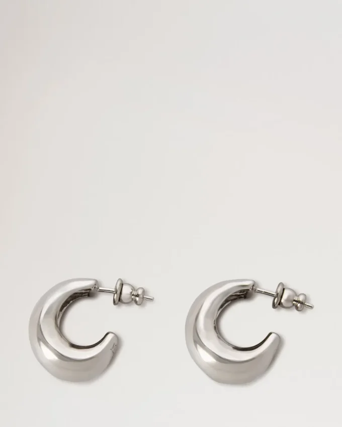 Lana Hoop Earrings Silver Plated Brass Women