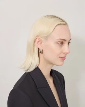 Lana Hoop Earrings Silver Plated Brass Women