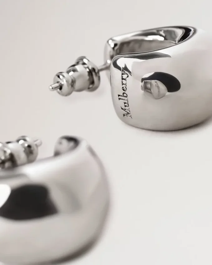 Lana Hoop Earrings Silver Plated Brass Women