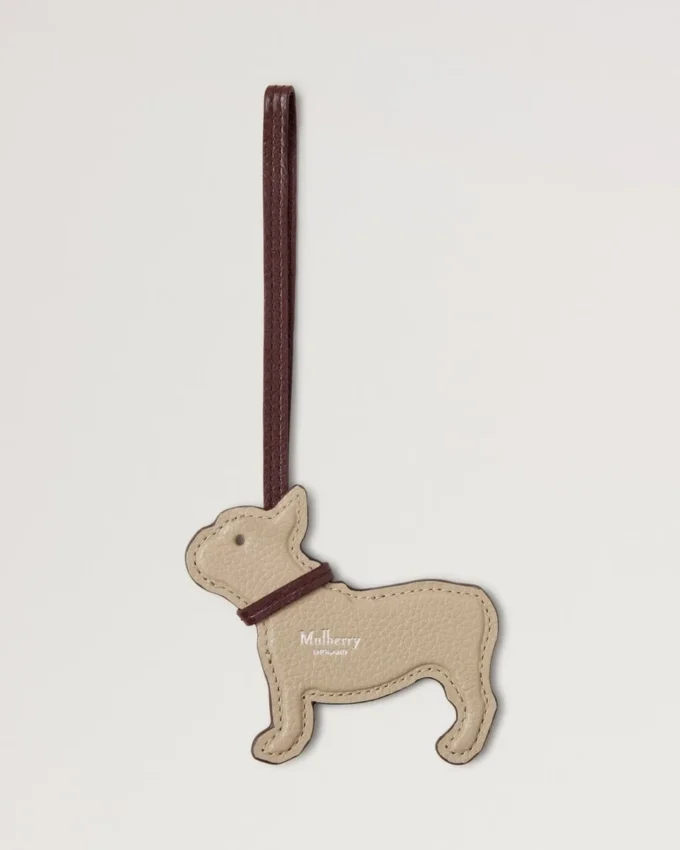 Lanyard Keyring – Frenchie Dog Dune & Oxblood Small Classic Grain
