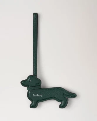 Lanyard Keyring – Sausage Dog Mulberry Green Small Classic Grain