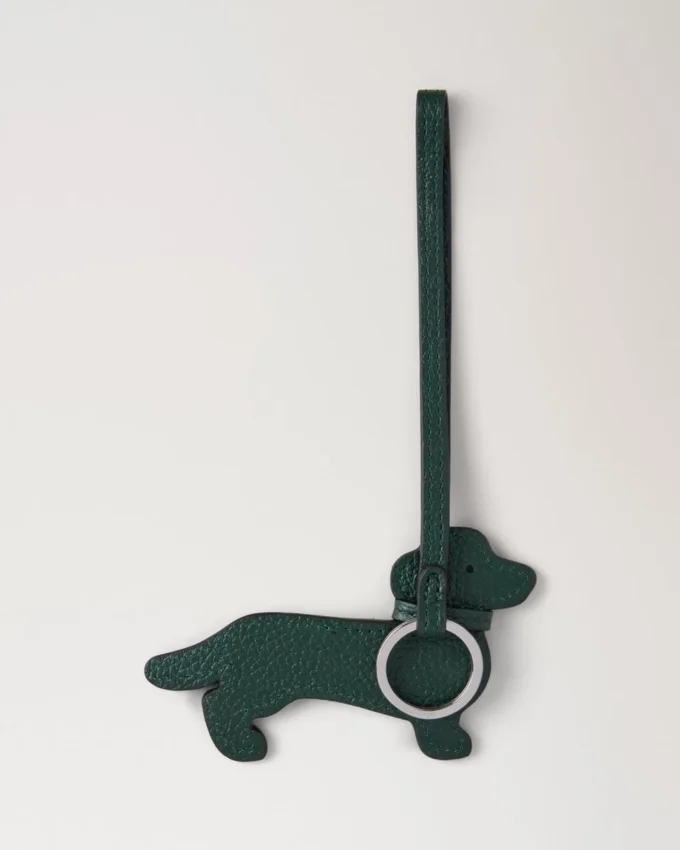 Lanyard Keyring – Sausage Dog Mulberry Green Small Classic Grain Lanyard Keyring – Sausage Dog Mulberry Green Small Classic Grain