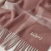 Large Check Merino Wool Scarf Autumn Rose & Powder Rose Merino Wool