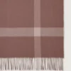Large Check Merino Wool Scarf Autumn Rose & Powder Rose Merino Wool
