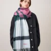 Large Check Merino Wool Scarf Cream Merino Wool Large Check Merino Wool Scarf Cream Merino Wool