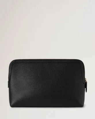 Large Cosmetic Pouch Black Small Classic Grain Women