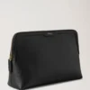 Large Cosmetic Pouch Black Small Classic Grain Women