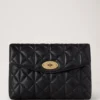 Large Darley Cosmetic Pouch Black Quilted Nappa