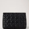 Large Darley Cosmetic Pouch Black Quilted Nappa