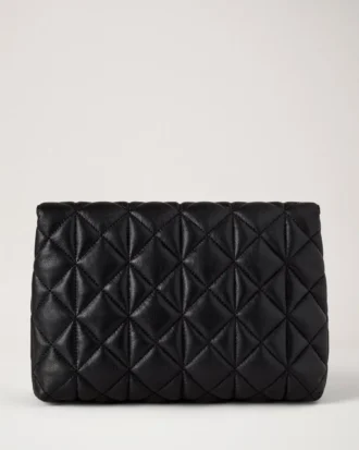 Large Darley Cosmetic Pouch Black Quilted Nappa