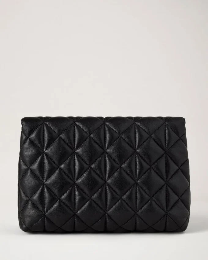 Large Darley Cosmetic Pouch Black Quilted Nappa