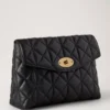 Large Darley Cosmetic Pouch Black Quilted Nappa