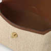 Large Darley Cosmetic Pouch Ecru & Bright Oak Raffia & Leather Trim