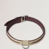 Large Leather Dog Collar Dune & Oxblood Small Classic Grain Large Leather Dog Collar Dune & Oxblood Small Classic Grain