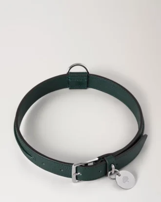 Large Leather Dog Collar Mulberry Green Small Classic Grain