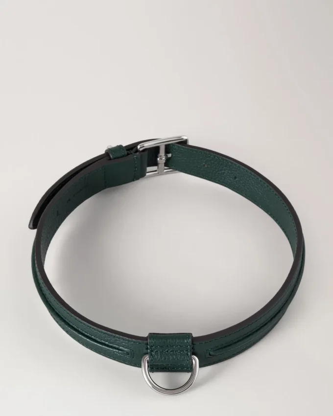 Large Leather Dog Collar Mulberry Green Small Classic Grain Large Leather Dog Collar Mulberry Green Small Classic Grain