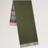 Large Reversible Heritage Check Scarf Moss & Sky Blue Merino Wool Large Reversible Heritage Check Scarf Moss & Sky Blue Merino Wool