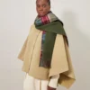 Large Reversible Heritage Check Scarf Moss & Sky Blue Merino Wool Large Reversible Heritage Check Scarf Moss & Sky Blue Merino Wool