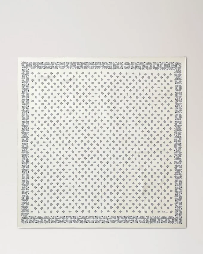 Large Square Scarf – Mulberry Tree Eggshell Silk Twill