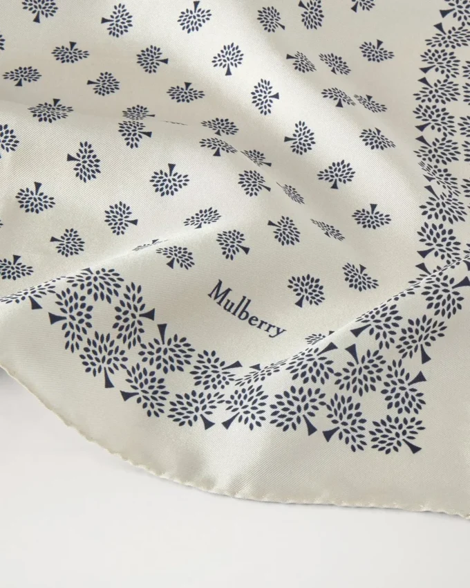 Large Square Scarf – Mulberry Tree Eggshell Silk Twill