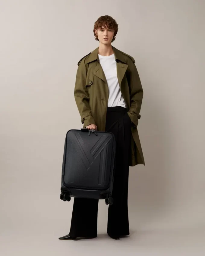 Leather 4 Wheel Suitcase Night Sky Small Classic Grain Leather 4 Wheel Suitcase Night Sky Small Classic Grain