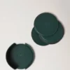 Leather Coaster Set Mulberry Green Calf Leather Leather Coaster Set Mulberry Green Calf Leather