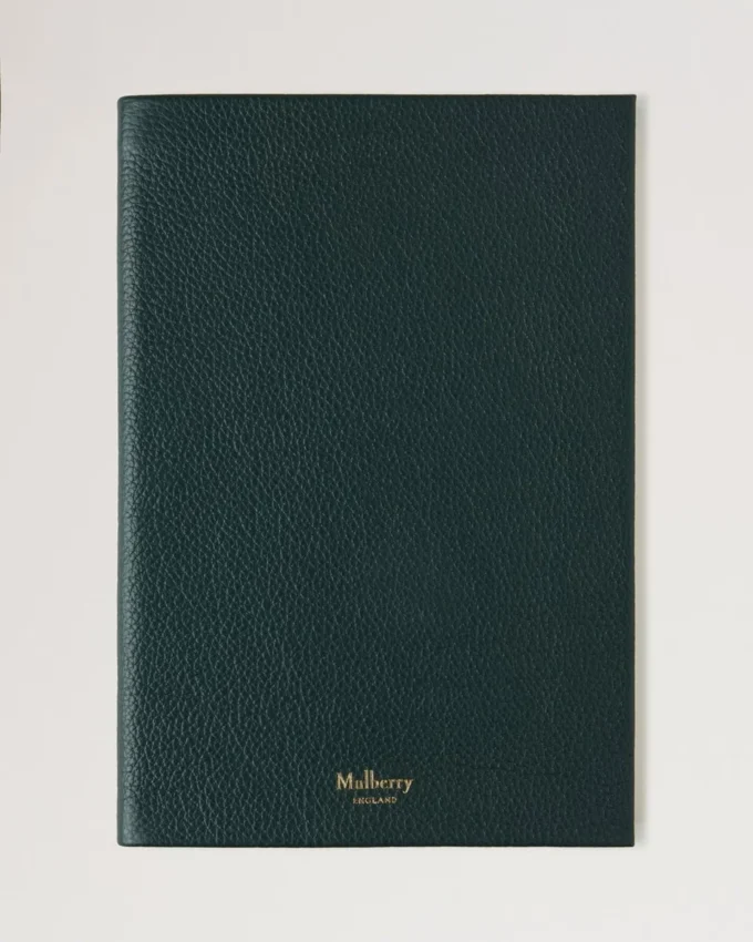 Leather Notebook Mulberry Green Small Classic Grain