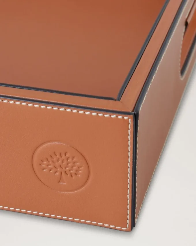 Leather Tray Vintage Oak Calf Leather & Wood Lifestyle Leather Tray Vintage Oak Calf Leather & Wood Lifestyle