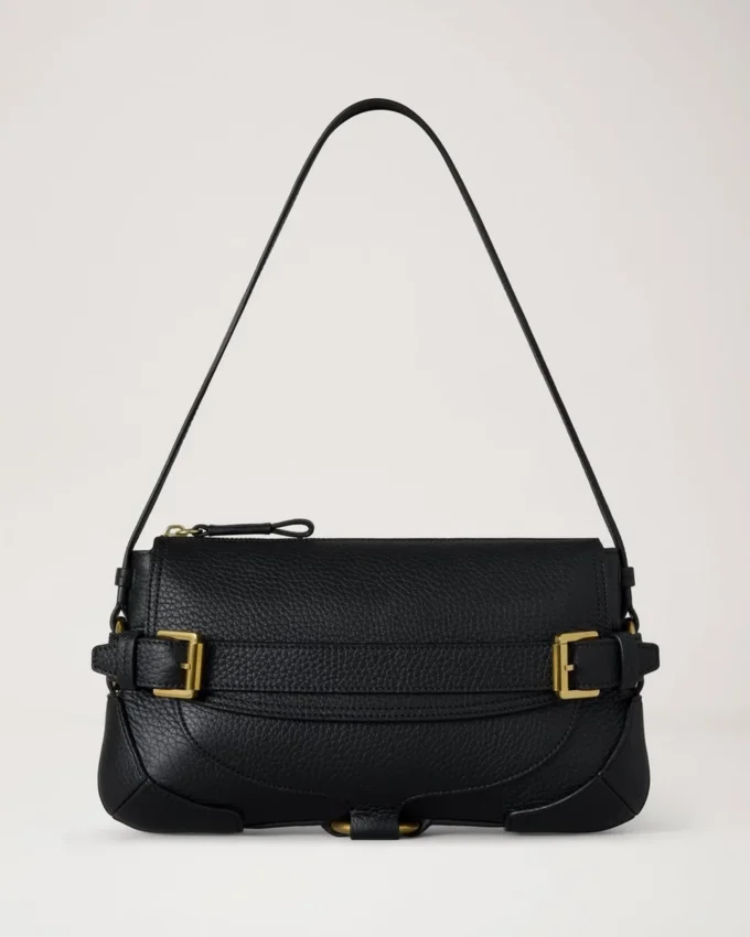 Lennox Shoulder Bag Black Heavy Grain Women
