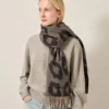 Leopard Merino Wool Scarf Ebony & Maple Merino Wool