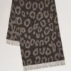 Leopard Merino Wool Scarf Ebony & Maple Merino Wool