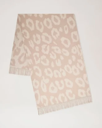 Leopard Merino Wool Scarf Maple & Ecru Merino Wool