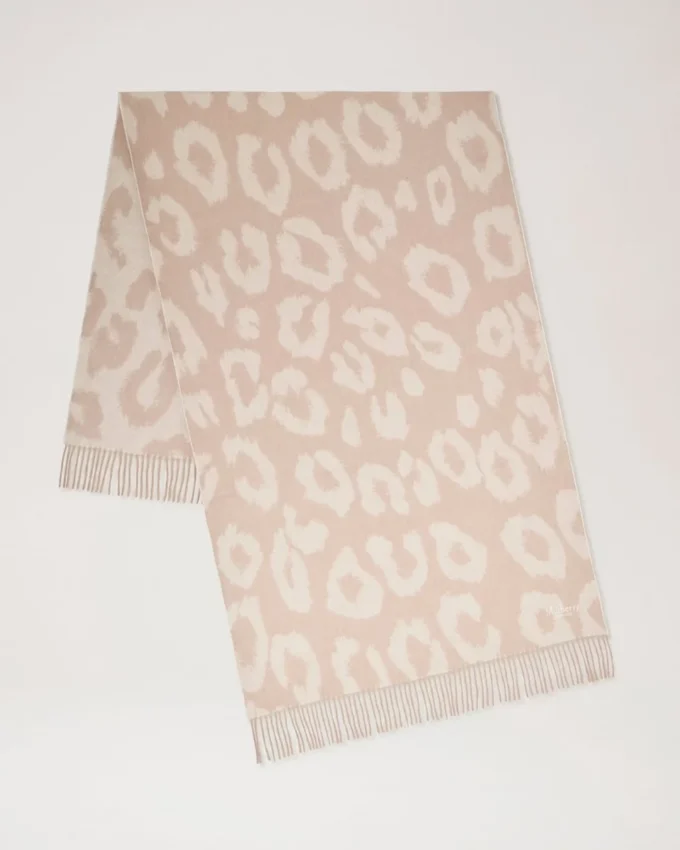 Leopard Merino Wool Scarf Maple & Ecru Merino Wool Leopard Merino Wool Scarf Maple & Ecru Merino Wool