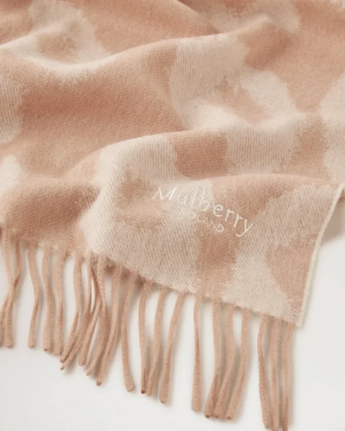 Leopard Merino Wool Scarf Maple & Ecru Merino Wool Leopard Merino Wool Scarf Maple & Ecru Merino Wool