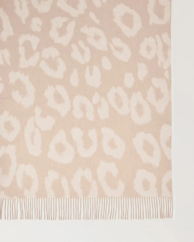 Leopard Merino Wool Scarf Maple & Ecru Merino Wool Leopard Merino Wool Scarf Maple & Ecru Merino Wool