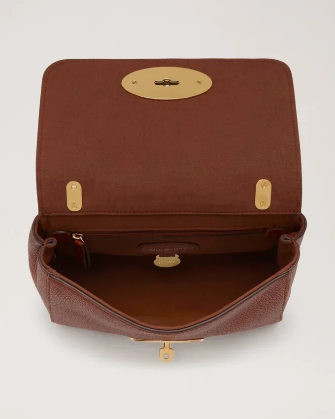 Lily Bag in Oak Small Classic Grain Leather Mulberry