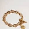 Lily Chain Bracelet Gold Coated Stainless Steel Lily Chain Bracelet Gold Coated Stainless Steel